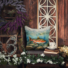 Load image into Gallery viewer, Brook Trout Throw Pillow - 14x14 Decorative Pillow – Art for Your Home &amp; Patio