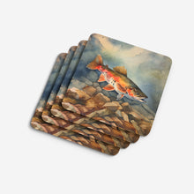 Load image into Gallery viewer, Brook Trout Coasters - Set of 4 Lightweight Foam, Absorbent Drink Coasters