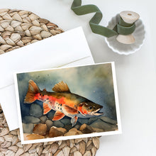 Load image into Gallery viewer, Brook Trout Greeting Cards - Blank Note Cards – 8-Pack of Artist-Designed Cards with Envelopes
