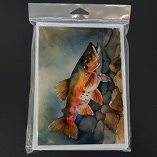 Load image into Gallery viewer, Brook Trout Greeting Cards - Blank Note Cards – 8-Pack of Artist-Designed Cards with Envelopes