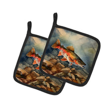 Load image into Gallery viewer, Brook Trout Pot Holders - Set of 2 Decorative Kitchen Helpers | Made in the USA