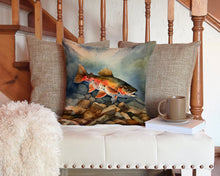Load image into Gallery viewer, Brook Trout Throw Pillow - 14x14 Decorative Pillow – Art for Your Home &amp; Patio