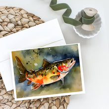 Load image into Gallery viewer, Brook Trout Greeting Cards - Blank Note Cards – 8-Pack of Artist-Designed Cards with Envelopes