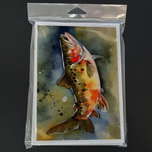 Load image into Gallery viewer, Brook Trout Greeting Cards - Blank Note Cards – 8-Pack of Artist-Designed Cards with Envelopes