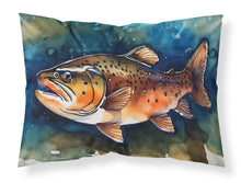 Load image into Gallery viewer, Brown Trout Standard Pillowcase – Artistic Decorative Front, White Back
