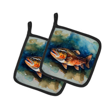 Load image into Gallery viewer, Brown Trout Pot Holders - Set of 2 Decorative Kitchen Helpers | Made in the USA