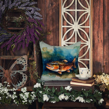 Load image into Gallery viewer, Brown Trout Throw Pillow