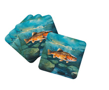 Load image into Gallery viewer, Brown Trout Coasters - Set of 4 Lightweight Foam, Absorbent Drink Coasters