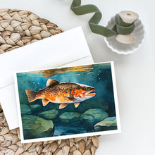 Load image into Gallery viewer, Brown Trout Greeting Cards - Blank Note Cards – 8-Pack of Artist-Designed Cards with Envelopes