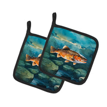 Load image into Gallery viewer, Brown Trout Pot Holders - Set of 2 Decorative Kitchen Helpers | Made in the USA