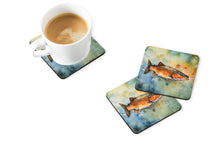 Load image into Gallery viewer, Brown Trout Coasters - Set of 4 Lightweight Foam, Absorbent Drink Coasters