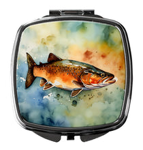 Load image into Gallery viewer, Brown Trout Compact Mirror – Stylish Purse Mirror with Artistic Covers