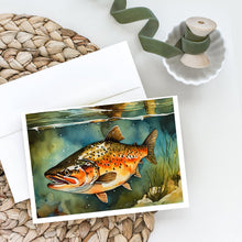 Load image into Gallery viewer, Brown Trout Greeting Cards - Blank Note Cards – 8-Pack of Artist-Designed Cards with Envelopes