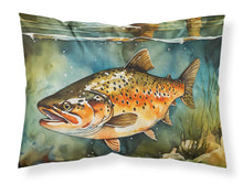 Load image into Gallery viewer, Brown Trout Standard Pillowcase – Artistic Decorative Front, White Back