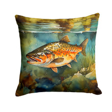 Load image into Gallery viewer, Brown Trout Throw Pillow - 14x14 Decorative Pillow – Art for Your Home &amp; Patio