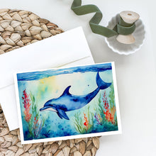 Load image into Gallery viewer, Dolphin Greeting Cards - Blank Note Cards – 8-Pack of Artist-Designed Cards with Envelopes