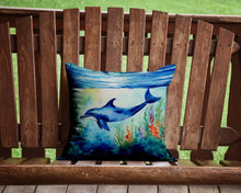 Load image into Gallery viewer, Dolphin Throw Pillow - 14x14 Decorative Pillow – Art for Your Home &amp; Patio