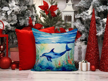 Load image into Gallery viewer, Dolphin Throw Pillow - 14x14 Decorative Pillow – Art for Your Home &amp; Patio