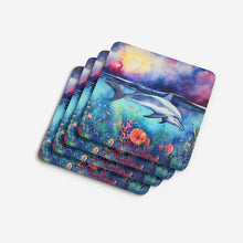 Load image into Gallery viewer, Dolphin Coasters - Set of 4 Lightweight Foam, Absorbent Drink Coasters