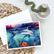 Load image into Gallery viewer, Dolphin Greeting Cards - Blank Note Cards – 8-Pack of Artist-Designed Cards with Envelopes