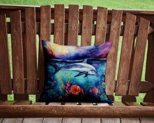 Load image into Gallery viewer, Dolphin Throw Pillow - 14x14 Decorative Pillow – Art for Your Home &amp; Patio