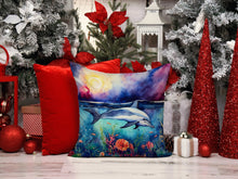 Load image into Gallery viewer, Dolphin Throw Pillow - 14x14 Decorative Pillow – Art for Your Home &amp; Patio