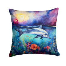 Load image into Gallery viewer, Dolphin Throw Pillow - 14x14 Decorative Pillow – Art for Your Home &amp; Patio