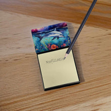 Load image into Gallery viewer, Dolphin Sticky Note Holder- Refiilable Desk Accessory Note Pad