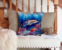 Load image into Gallery viewer, Dolphin Throw Pillow - 14x14 Decorative Pillow – Art for Your Home &amp; Patio