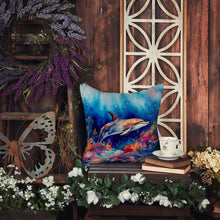 Load image into Gallery viewer, Dolphin Throw Pillow - 14x14 Decorative Pillow – Art for Your Home &amp; Patio