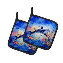Load image into Gallery viewer, Dolphin Pot Holders - Set of 2 Decorative Kitchen Helpers | Made in the USA
