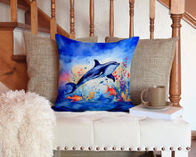 Load image into Gallery viewer, Dolphin Throw Pillow - 14x14 Decorative Pillow – Art for Your Home &amp; Patio