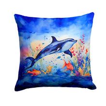 Load image into Gallery viewer, Dolphin Throw Pillow - 14x14 Decorative Pillow – Art for Your Home &amp; Patio