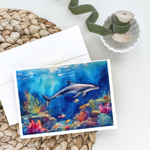 Load image into Gallery viewer, Dolphin Greeting Cards - Blank Note Cards – 8-Pack of Artist-Designed Cards with Envelopes