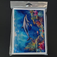 Load image into Gallery viewer, Dolphin Greeting Cards - Blank Note Cards – 8-Pack of Artist-Designed Cards with Envelopes