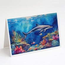 Load image into Gallery viewer, Dolphin Greeting Cards - Blank Note Cards – 8-Pack of Artist-Designed Cards with Envelopes
