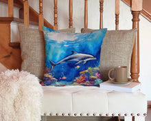 Load image into Gallery viewer, Dolphin Throw Pillow - 14x14 Decorative Pillow – Art for Your Home &amp; Patio