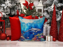 Load image into Gallery viewer, Dolphin Throw Pillow - 14x14 Decorative Pillow – Art for Your Home &amp; Patio