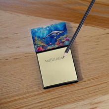 Load image into Gallery viewer, Dolphin Sticky Note Holder- Refiilable Desk Accessory Note Pad