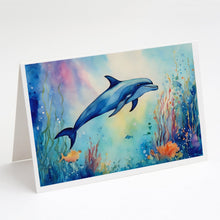 Load image into Gallery viewer, Dolphin Greeting Cards - Blank Note Cards – 8-Pack of Artist-Designed Cards with Envelopes