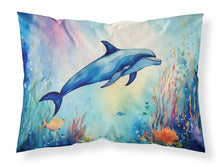 Load image into Gallery viewer, Dolphin Standard Pillowcase – Artistic Decorative Front, White Back