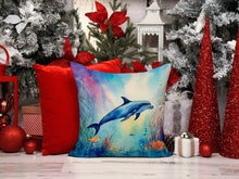 Load image into Gallery viewer, Dolphin Throw Pillow - 14x14 Decorative Pillow – Art for Your Home &amp; Patio