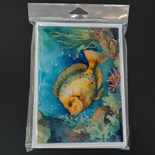 Load image into Gallery viewer, Flounder Greeting Cards - Blank Note Cards – 8-Pack of Artist-Designed Cards with Envelopes