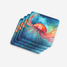 Load image into Gallery viewer, Jellyfish Coasters - Set of 4 Lightweight Foam, Absorbent Drink Coasters