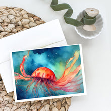 Load image into Gallery viewer, Jellyfish Greeting Cards - Blank Note Cards – 8-Pack of Artist-Designed Cards with Envelopes
