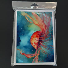 Load image into Gallery viewer, Jellyfish Greeting Cards - Blank Note Cards – 8-Pack of Artist-Designed Cards with Envelopes