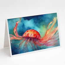 Load image into Gallery viewer, Jellyfish Greeting Cards - Blank Note Cards – 8-Pack of Artist-Designed Cards with Envelopes