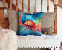 Load image into Gallery viewer, Jellyfish Throw Pillow - 14x14 Decorative Pillow – Art for Your Home &amp; Patio
