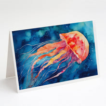 Load image into Gallery viewer, Jellyfish Greeting Cards - Blank Note Cards – 8-Pack of Artist-Designed Cards with Envelopes
