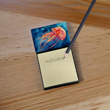Load image into Gallery viewer, Jellyfish Sticky Note Holder- Refiilable Desk Accessory Note Pad